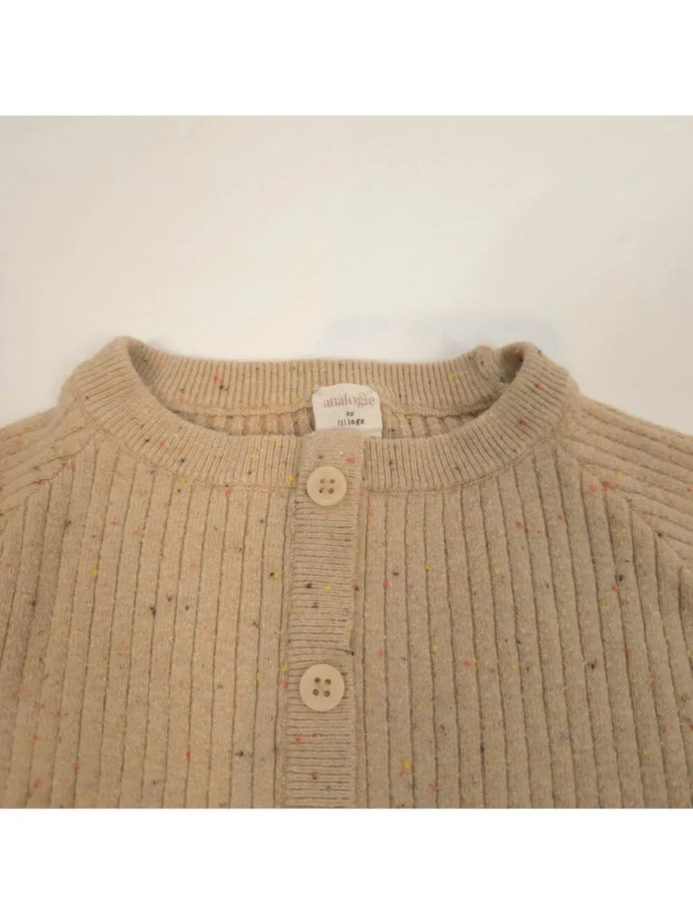 Analogie by Lil Legs Ribbed Sweater & Pants Set Tan Toffee Speckle Knit Size 24M